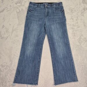 Democracy 10 (34) Ab Solution Blue Straight Leg Raw Hem Jeans 10 B22697KUD